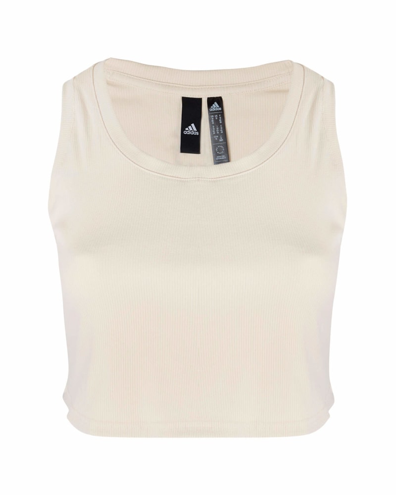 Front of a size 1X Adidas x 11 Honoré Tank Top in Linen by Adidas x 11 Honoré. | dia_product_style_image_id:280946